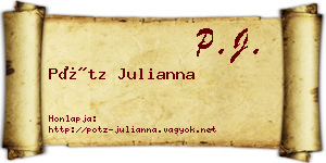 Pótz Julianna névjegykártya